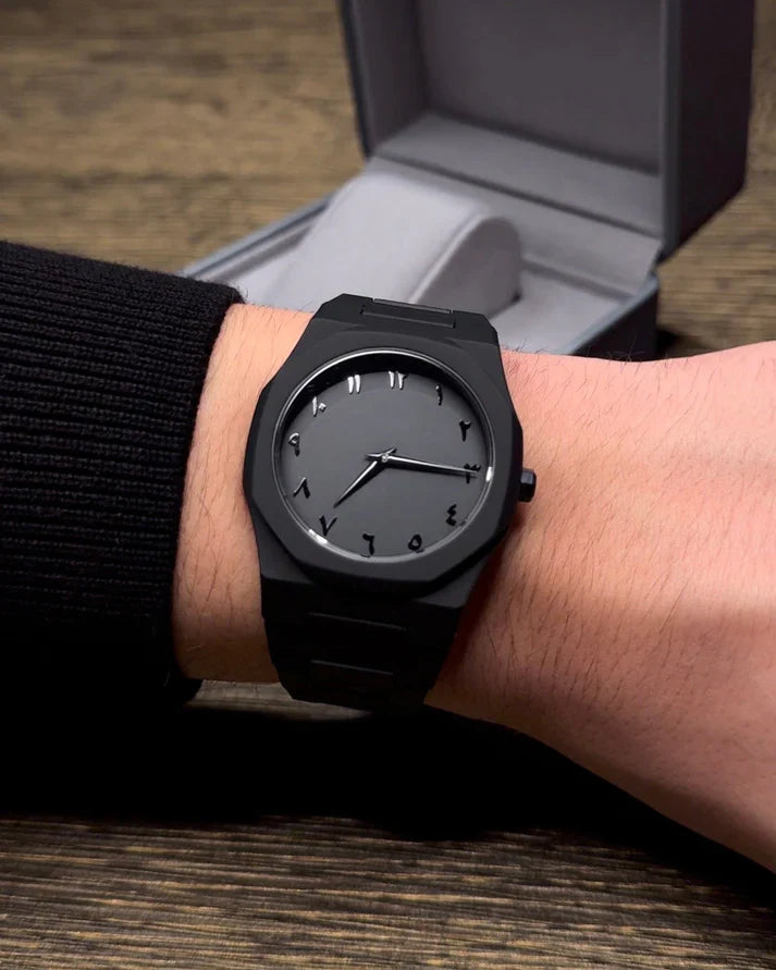 Noiraq™ Arabic Matt Black Watch | Limited Edition