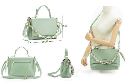 Casual Solid Bag with Chain